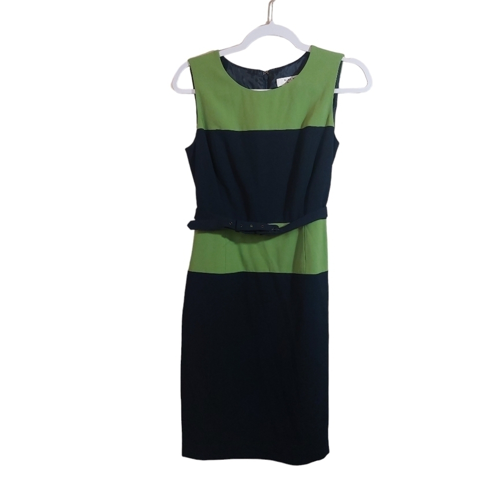 Nine West Ladies Sleeveless Color Block Midi Dress- size 2